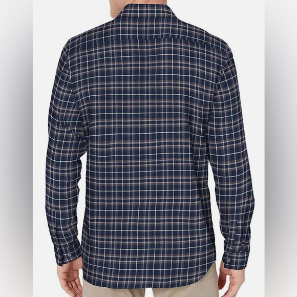 Theory Eclipse Plaid Flannel Button Down Shirt XL - Picture 2 of 9